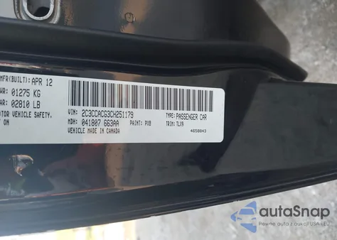 2012 Chrysler 300 Limited z USA, uszkodzony, nr VIN 2C3CCACG3CH251179